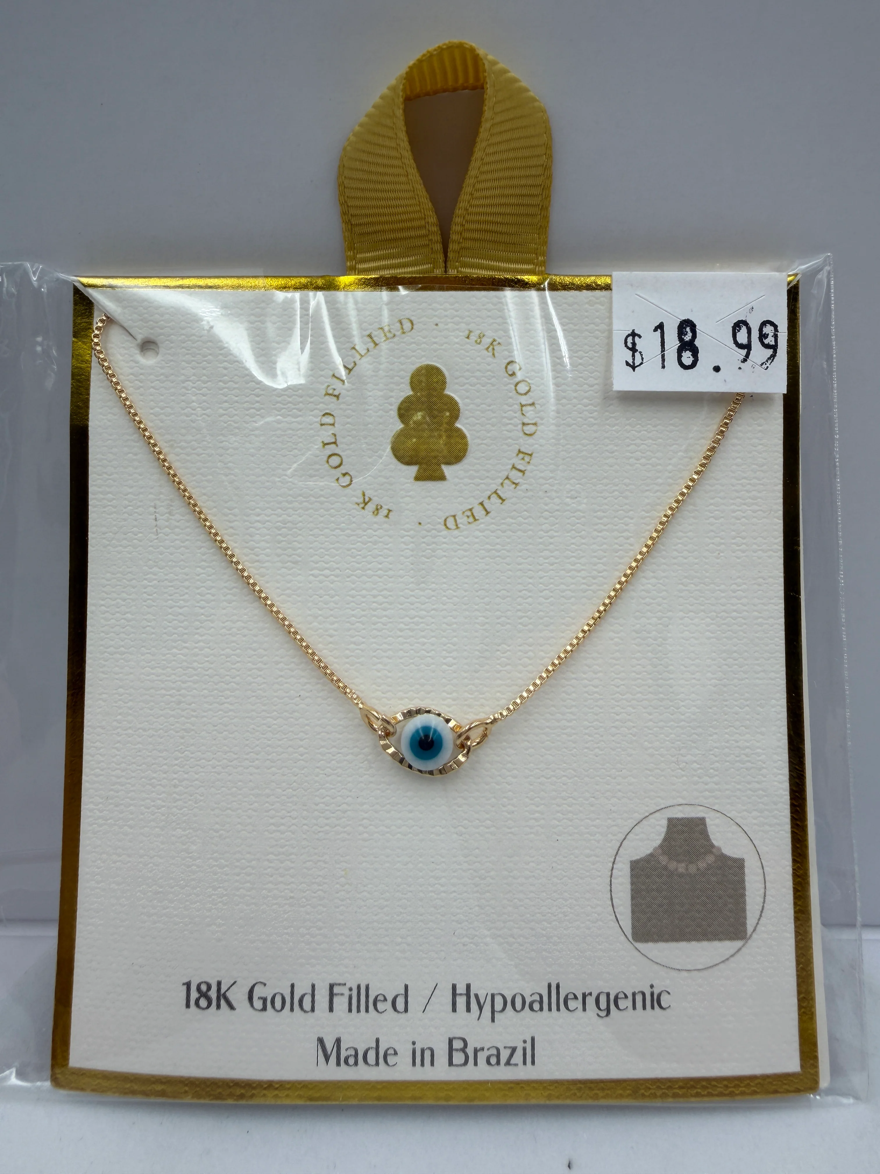 18K Gold Filled Evil Eye Necklace