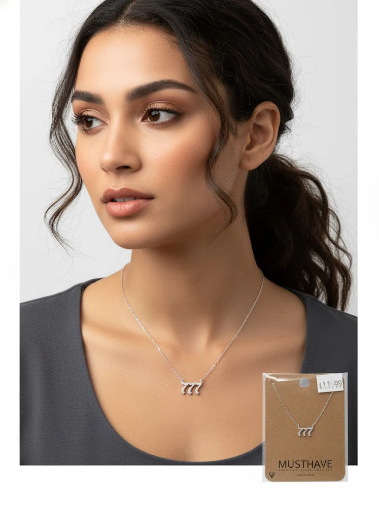 "777" Silver Necklace - Image 2