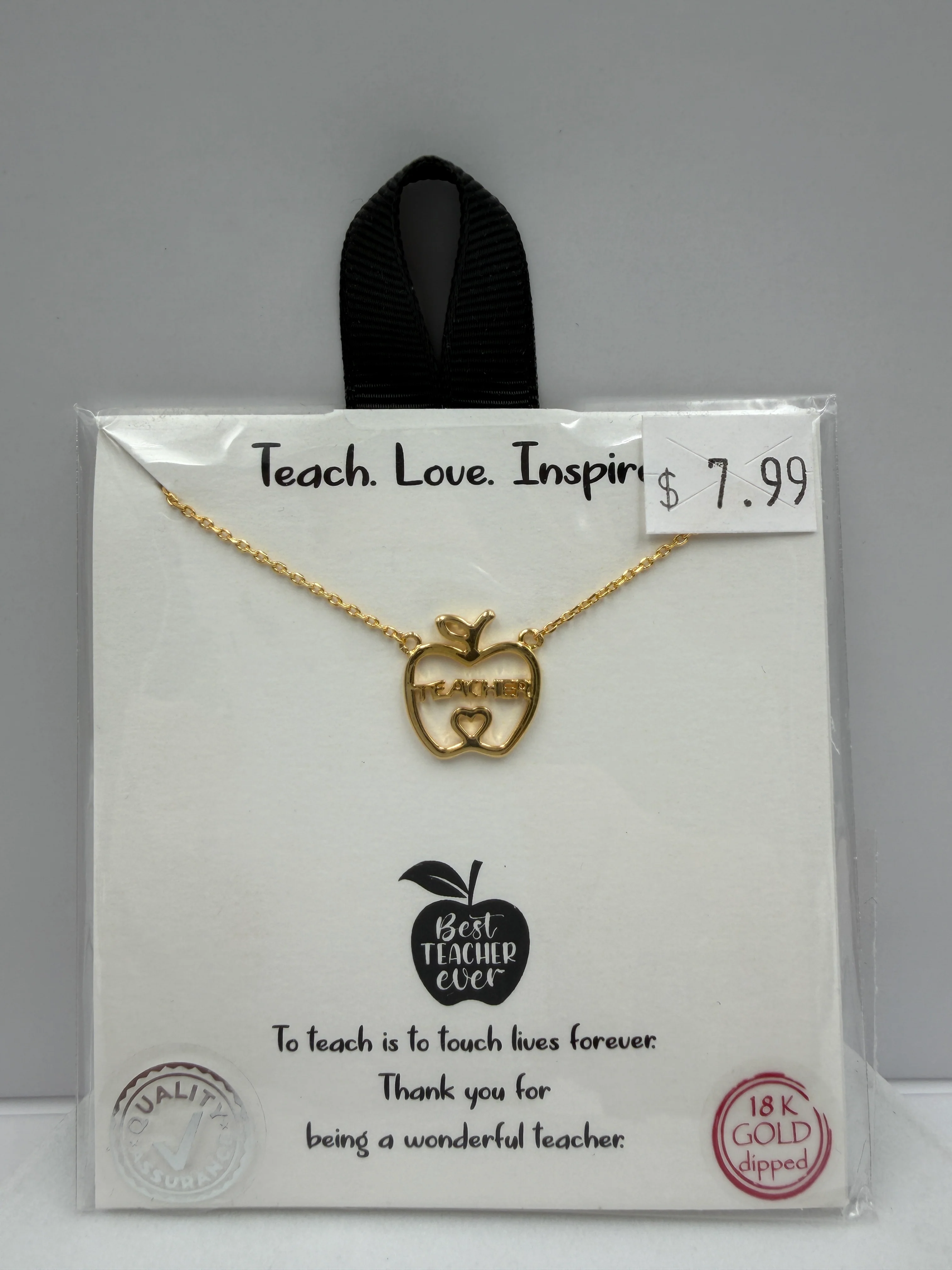 "Best Teacher" Gold Dipped Necklace