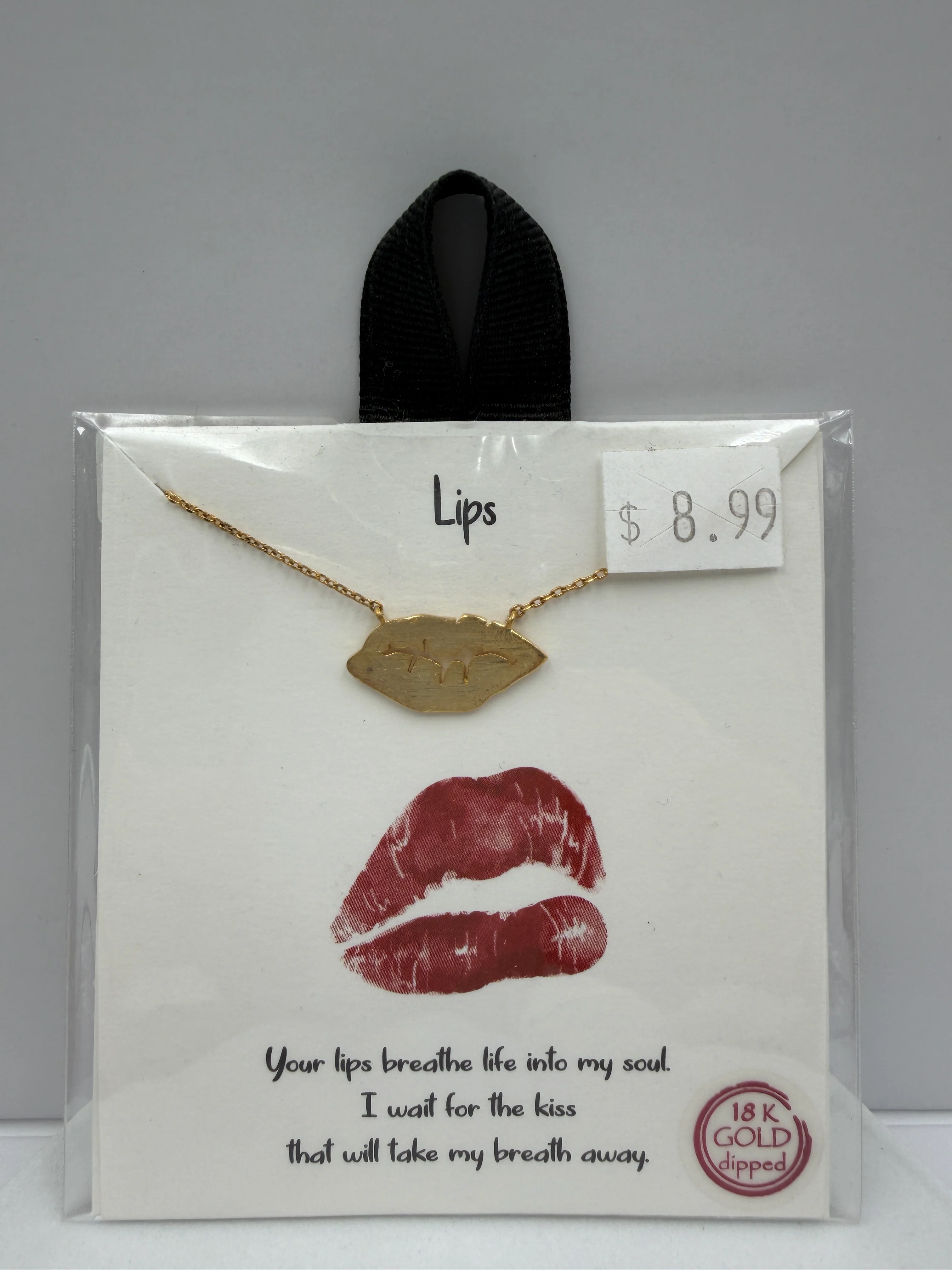 "Lips" Gold Dipped Necklace